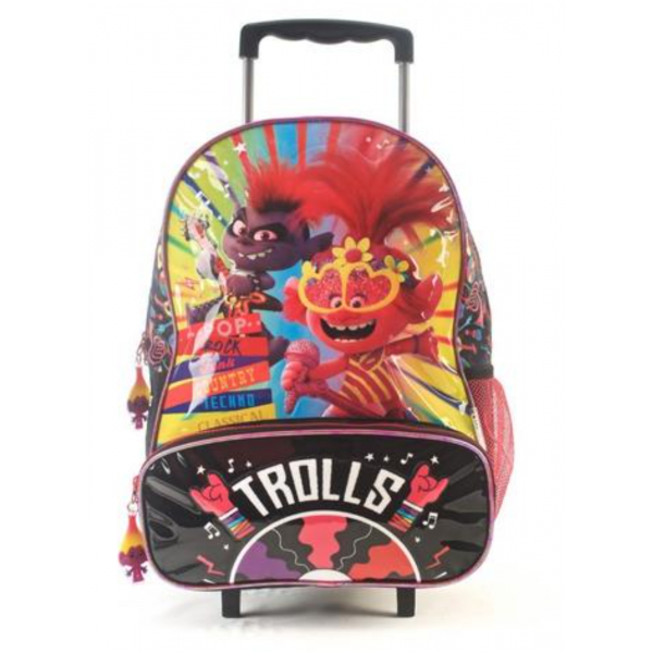 Mochila Trolls 40 Cm de Lujo con Carrito