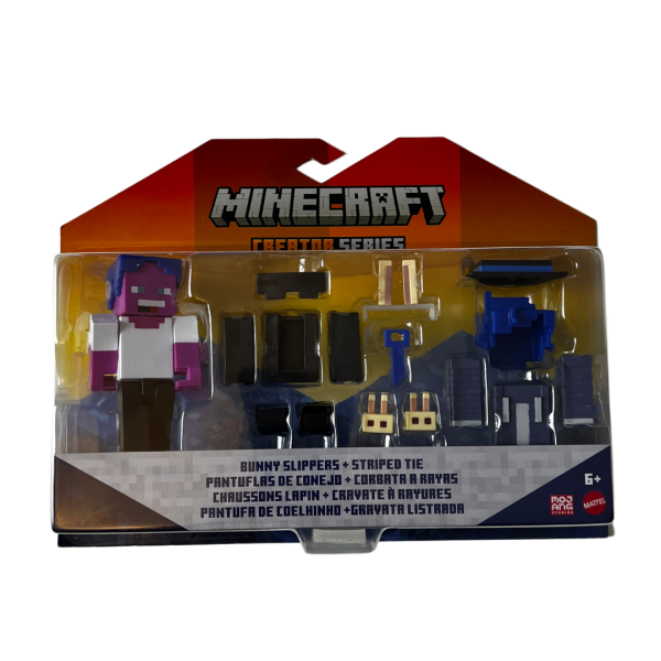 Figura - Minecraft Creator Series Pantuflas de Conejo + Corbata a Rayas