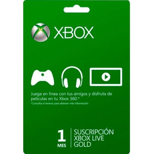 Xbox Live Suscripción Gold 1 Mes