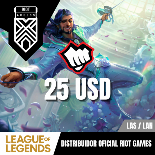25 USD Riot Cash League Of Legends Lol - OFICIAL