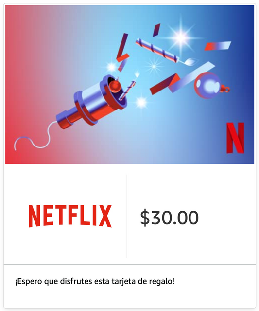 Tarjeta Regalo Netflix 30 USD