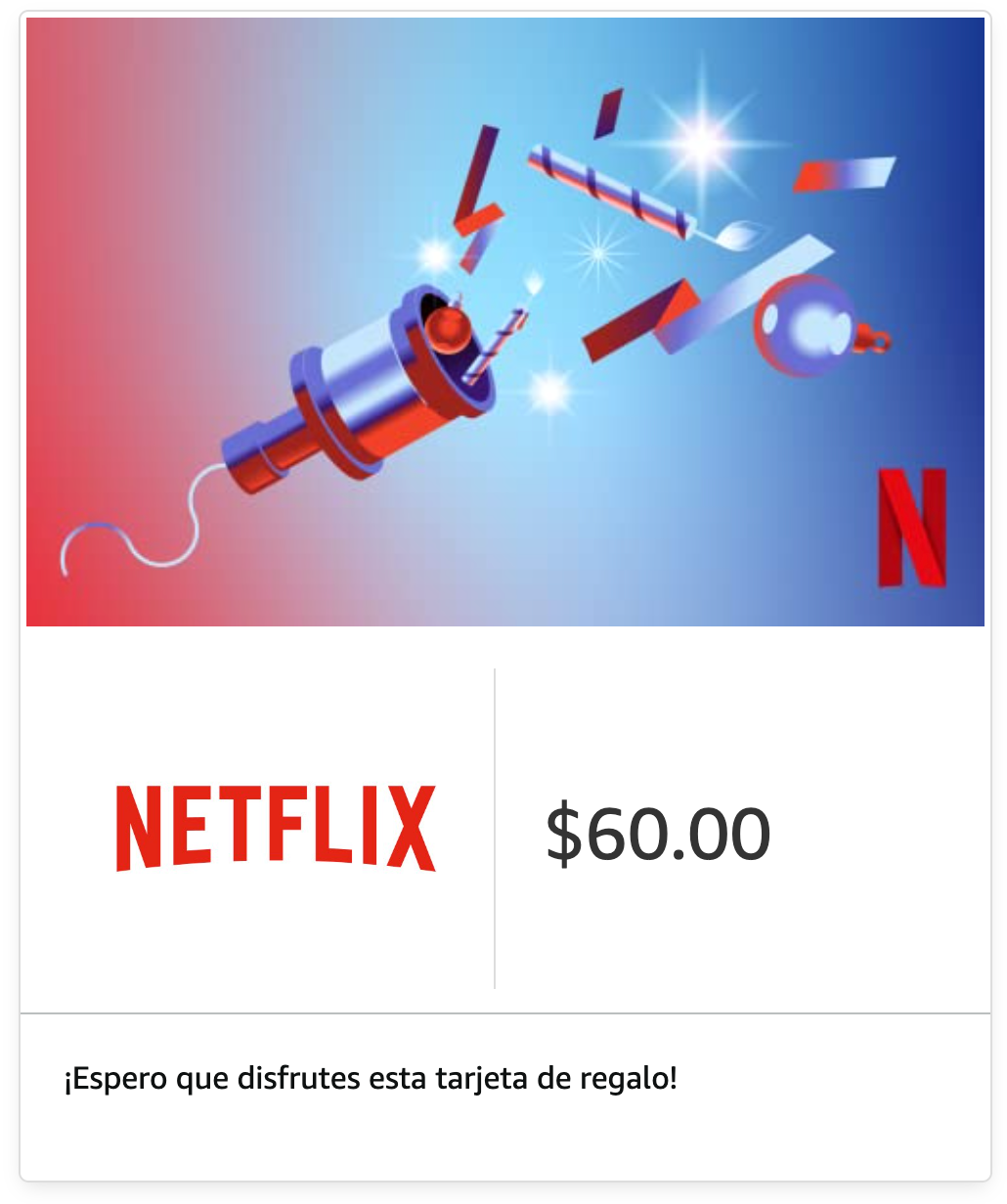 Tarjeta Regalo Netflix 60 USD