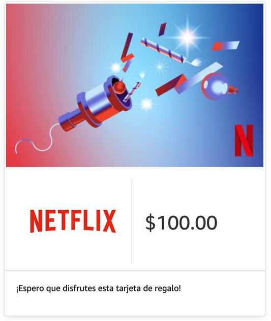 Tarjeta Regalo Netflix 100 USD