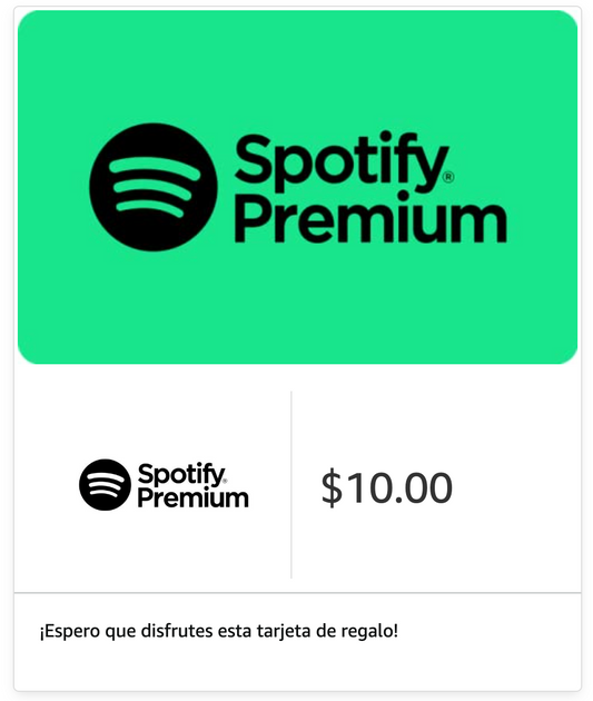 Tarjeta Regalo 10 USD Spotify
