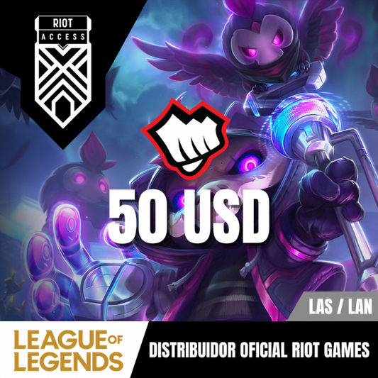 50 USD Riot Cash League Of Legends Lol - OFICIAL